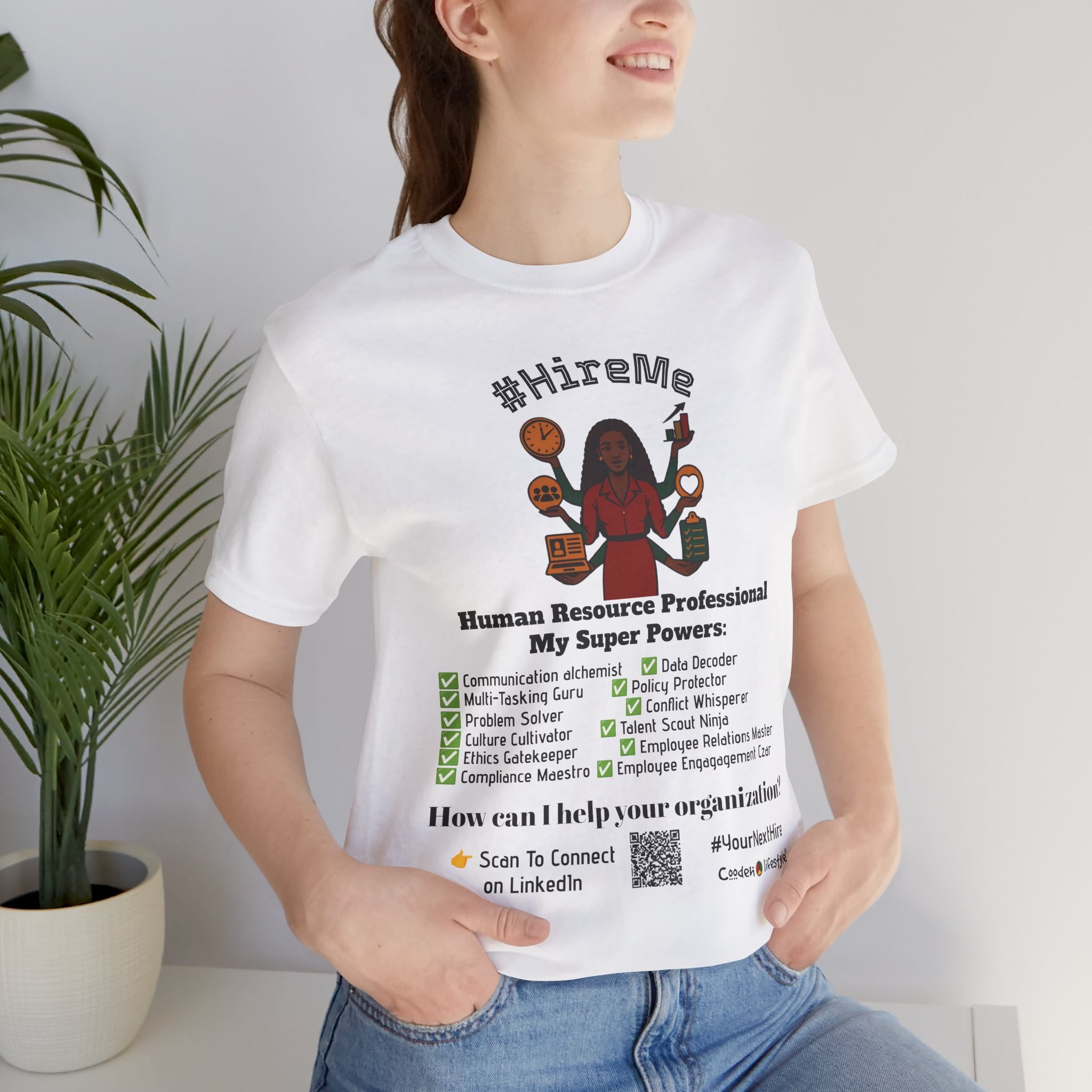 Short Sleeve Conversation Tee (#HireMe-Customizable)