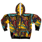 Load image into Gallery viewer, Personalized Unisex Zip Hoodie (Multi-Art2-BLK-AAF-Custom)
