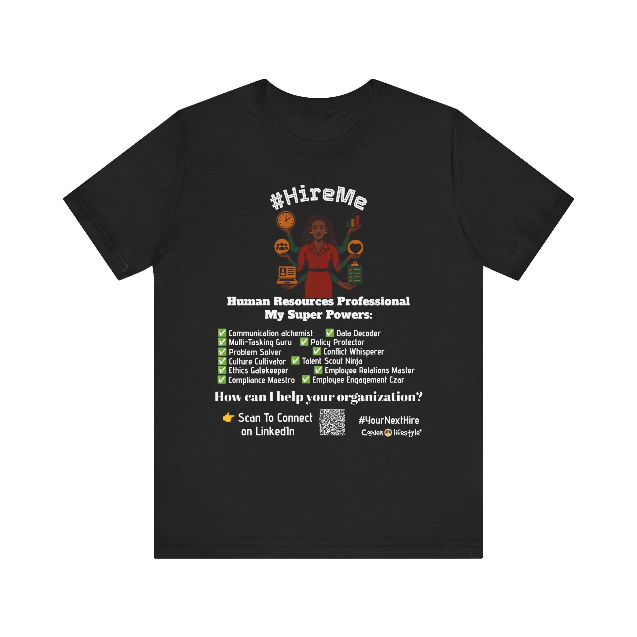 Short Sleeve Conversation Tee (#HireMe-Customizable)