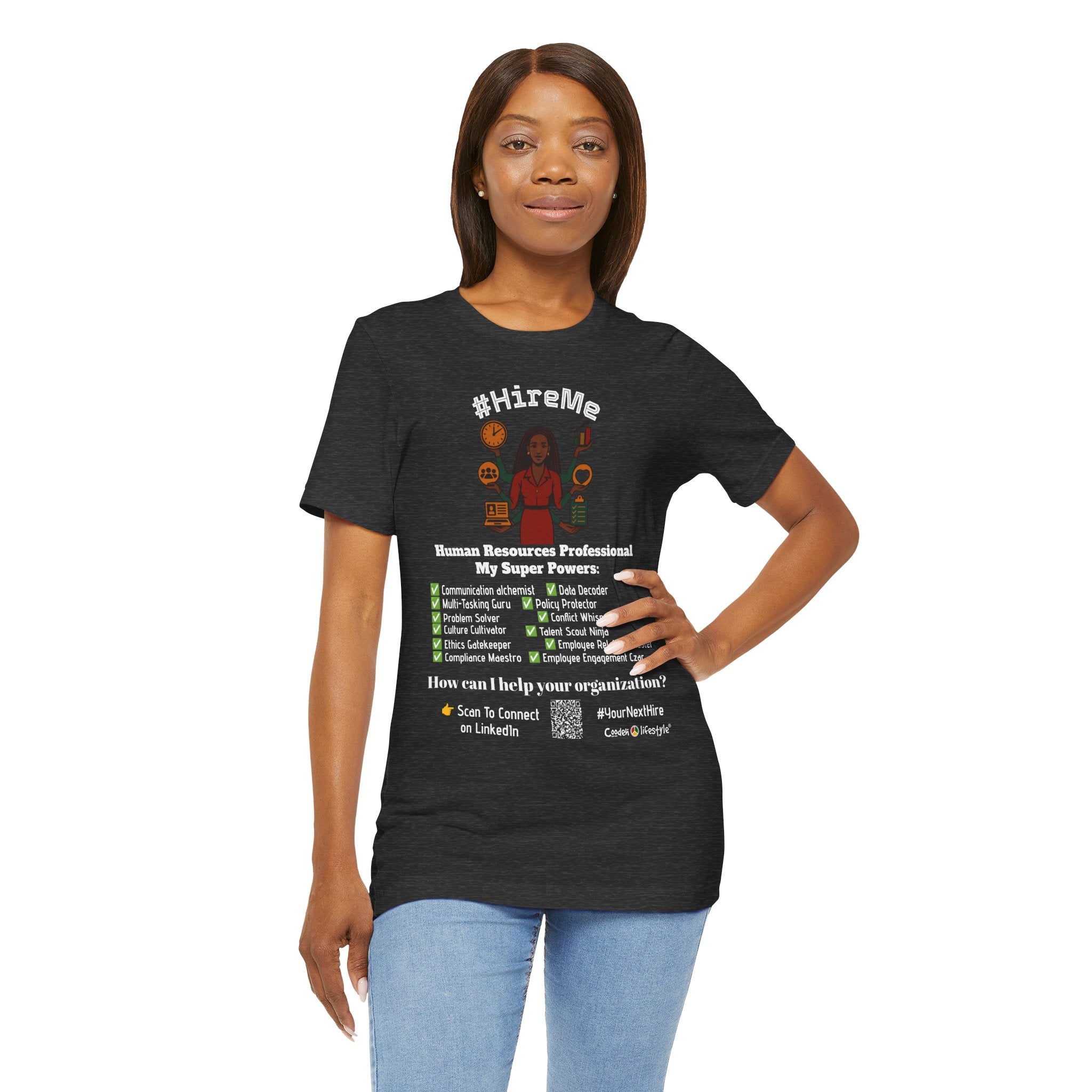 Short Sleeve Conversation Tee (#HireMe-Customizable)