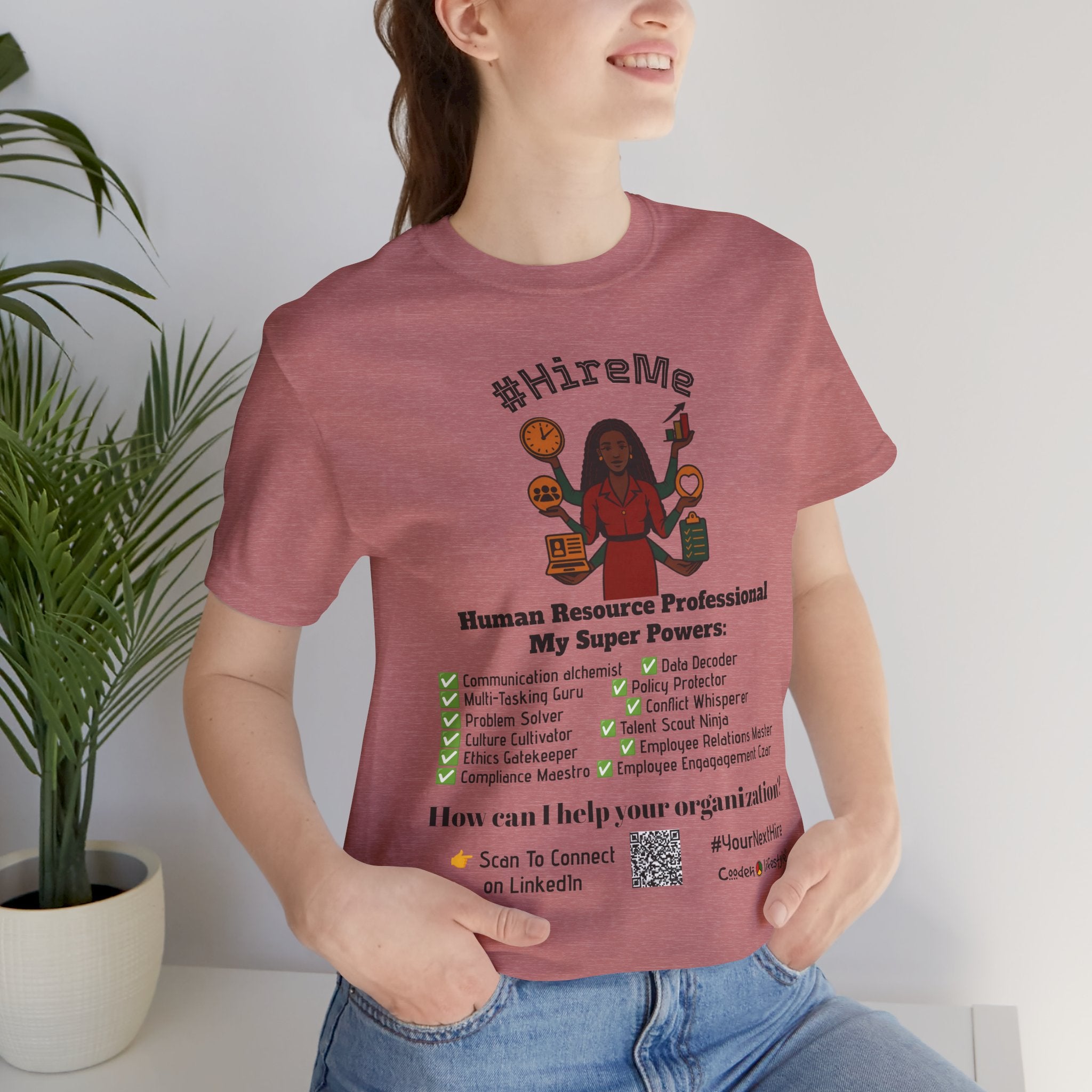 Short Sleeve Conversation Tee (#HireMe-Customizable)
