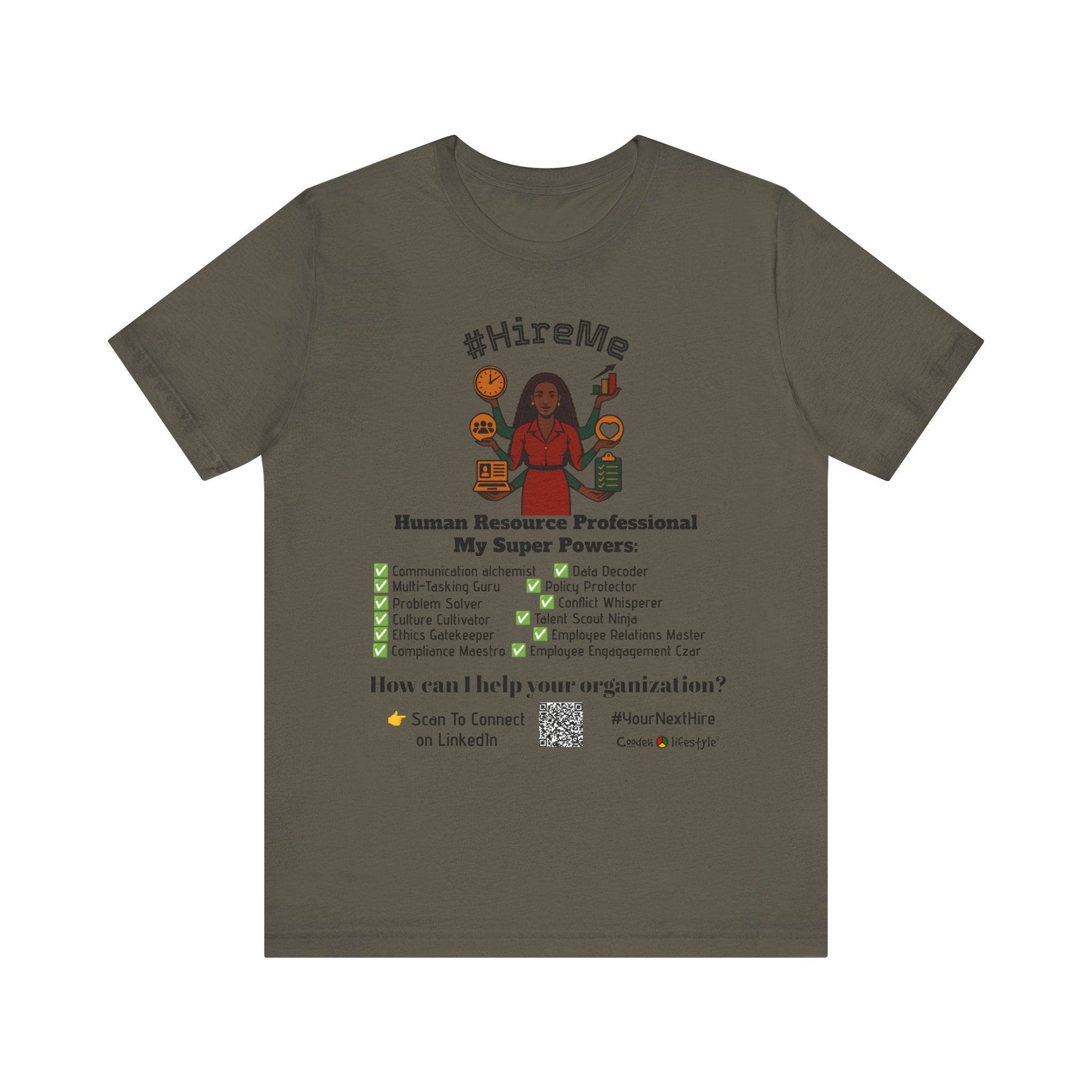Short Sleeve Conversation Tee (#HireMe-Customizable)