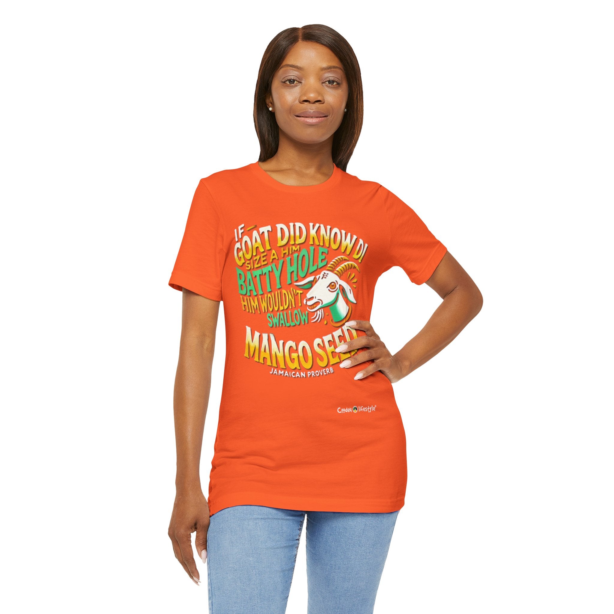 Unisex Jersey Short Sleeve Tee (Goat-Mango)