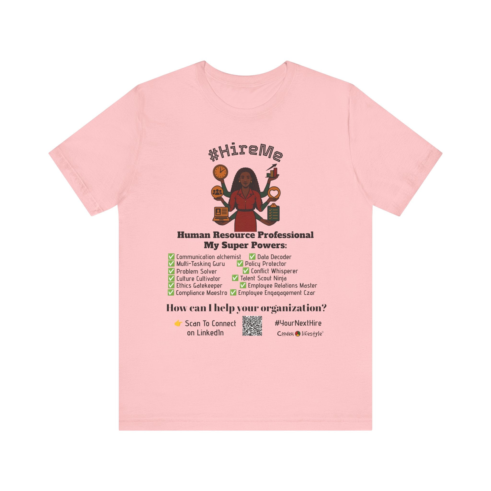 Short Sleeve Conversation Tee (#HireMe-Customizable)