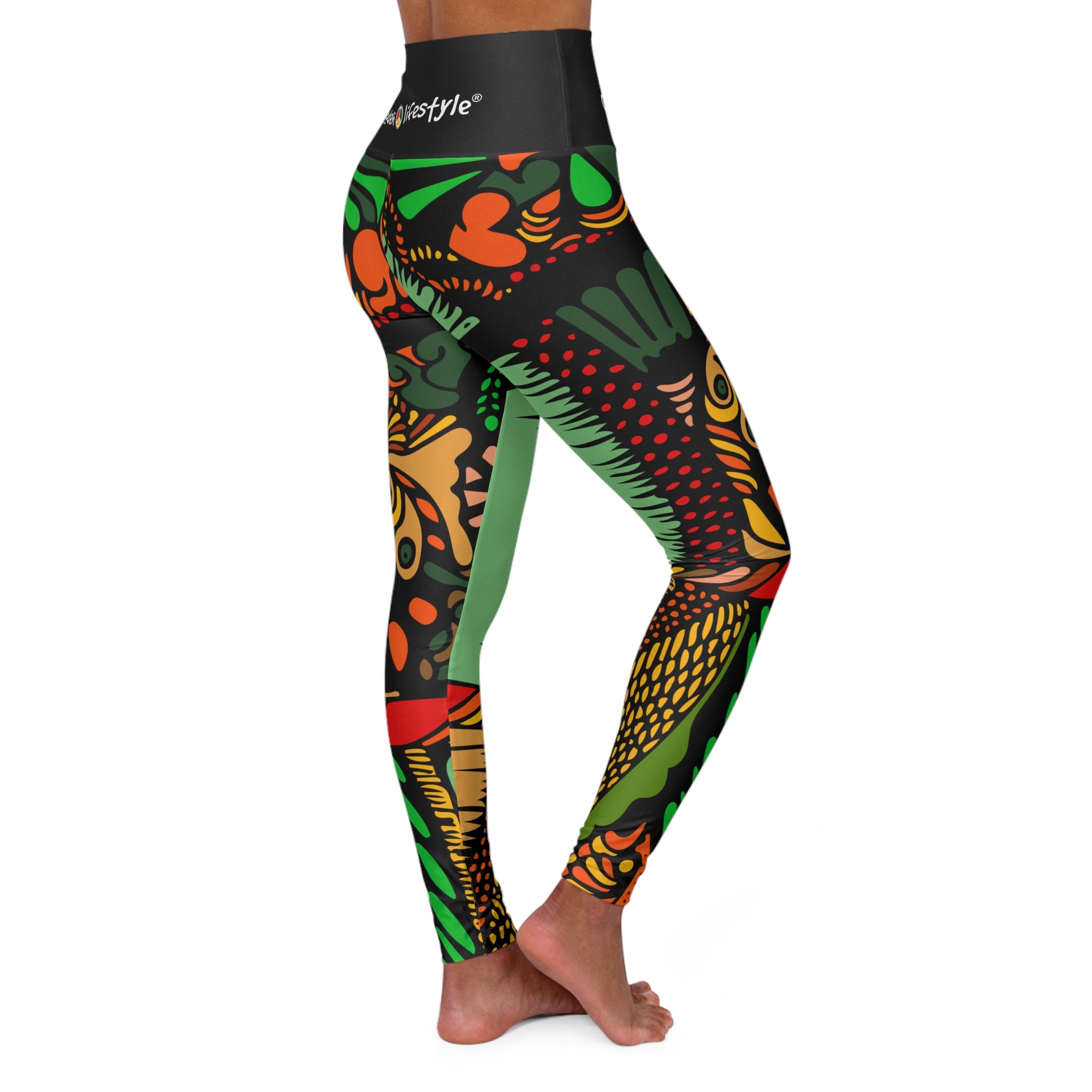 High Waisted Yoga Leggings (Multi-Art)