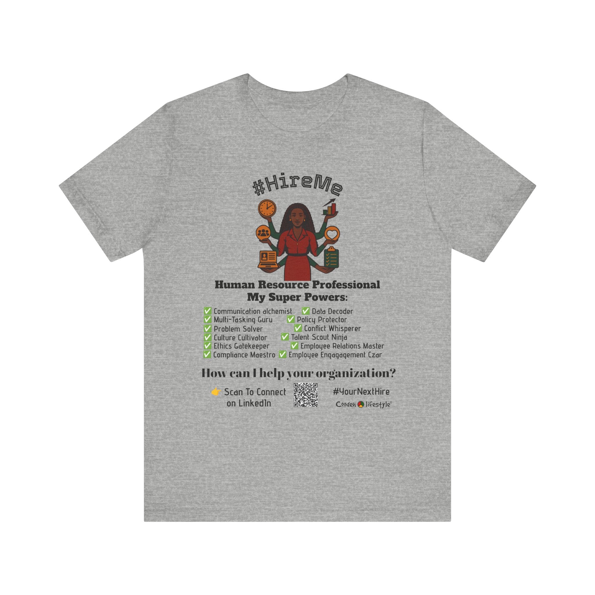 Short Sleeve Conversation Tee (#HireMe-Customizable)