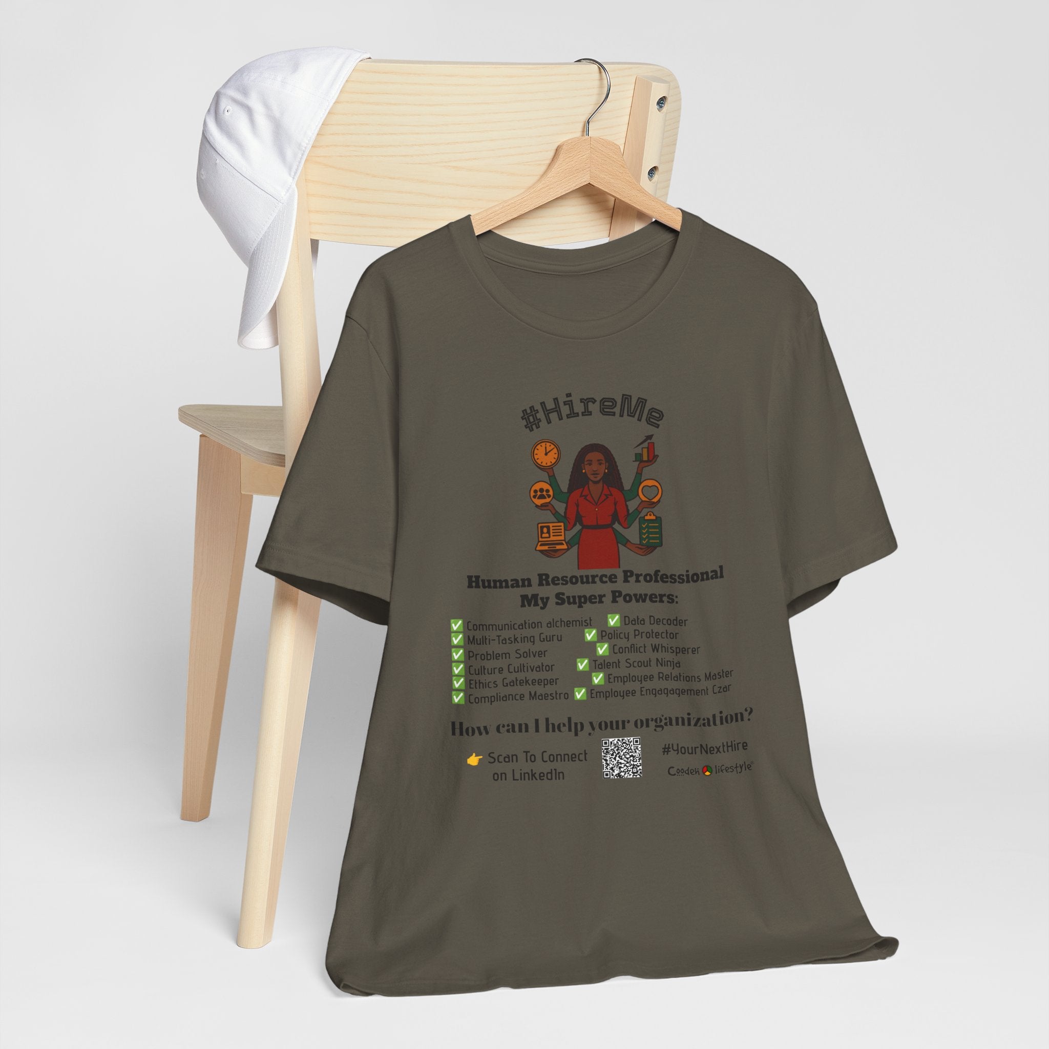 Short Sleeve Conversation Tee (#HireMe)
