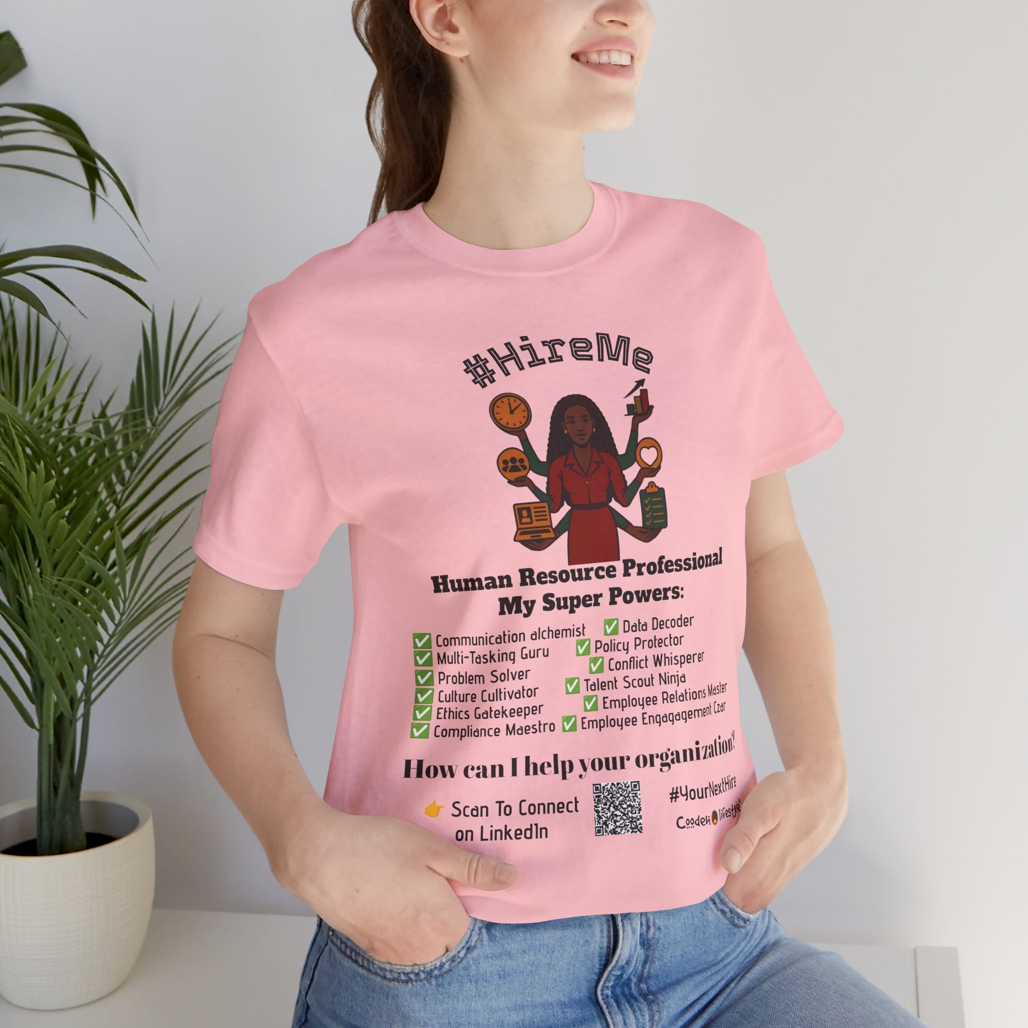 Short Sleeve Conversation Tee (#HireMe-Customizable)