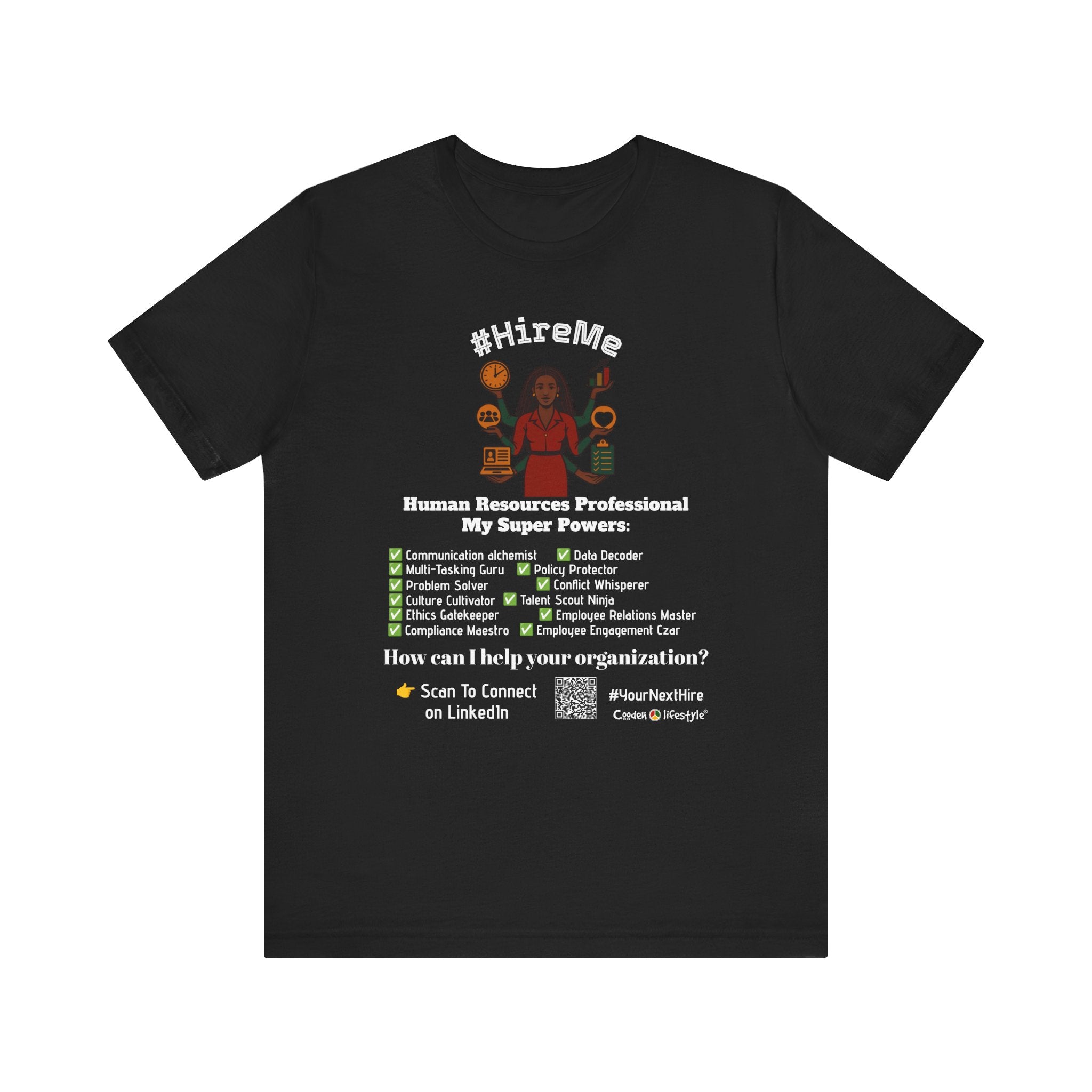 Short Sleeve Conversation Tee (#HireMe)