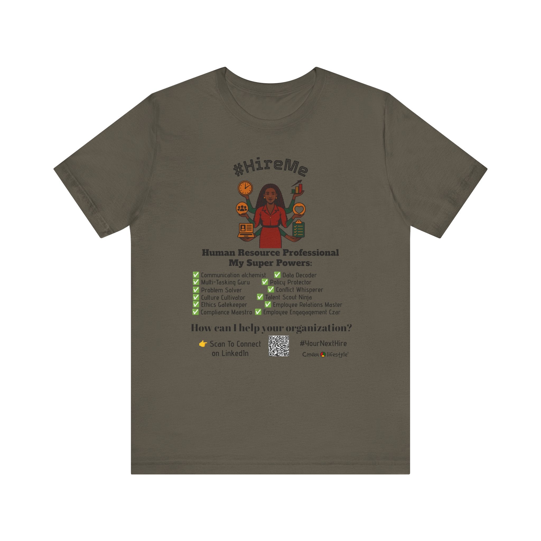 Short Sleeve Conversation Tee (#HireMe)