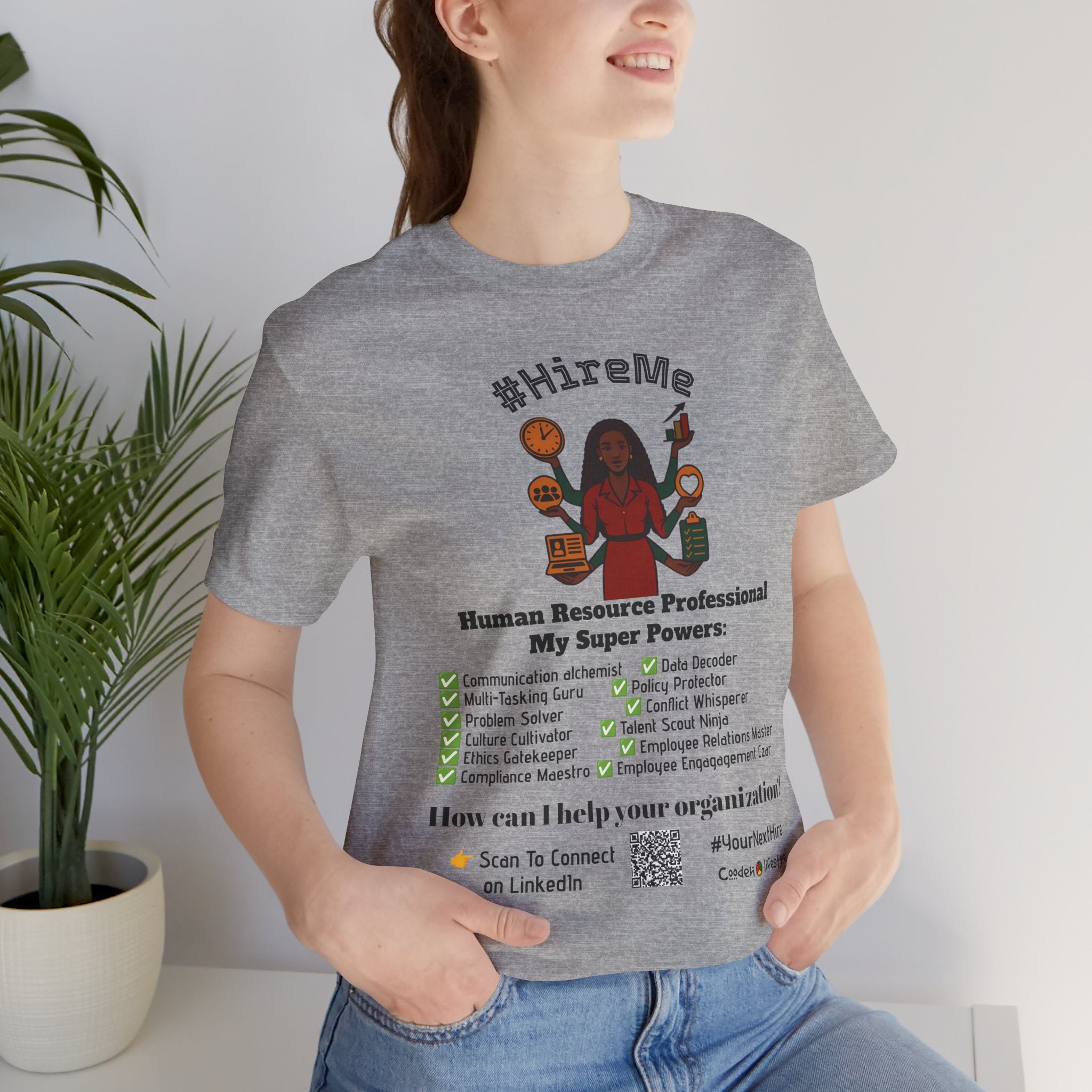Short Sleeve Conversation Tee (#HireMe-Customizable)