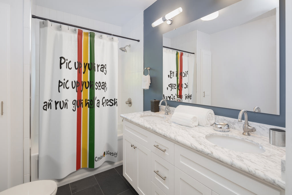 Shower Curtain (PICUP-PAN-WHT) - Coodeh Lifestyle