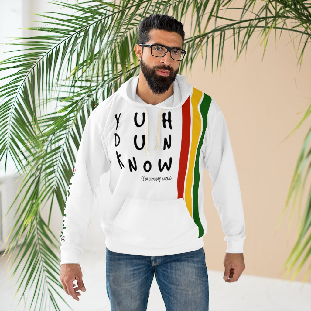 Unisex Pullover Hoodie (YuhDunKnow-WHTPANCOL) - Coodeh Lifestyle