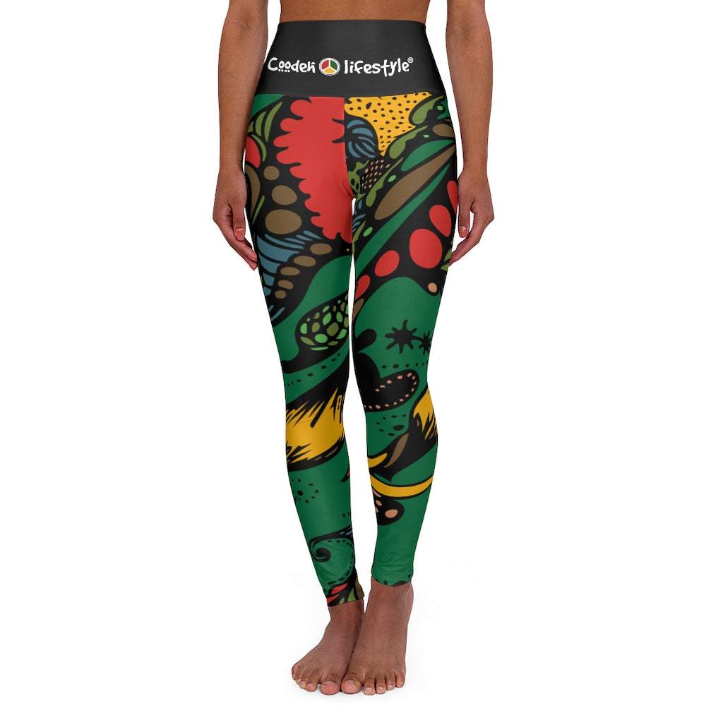 High Waisted Yoga Leggings (Multi-Art2) - Coodeh Lifestyle