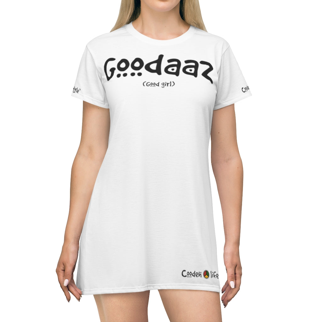 Copy of T-Shirt Dress (AWD-GOOD-WHT) - Coodeh Lifestyle