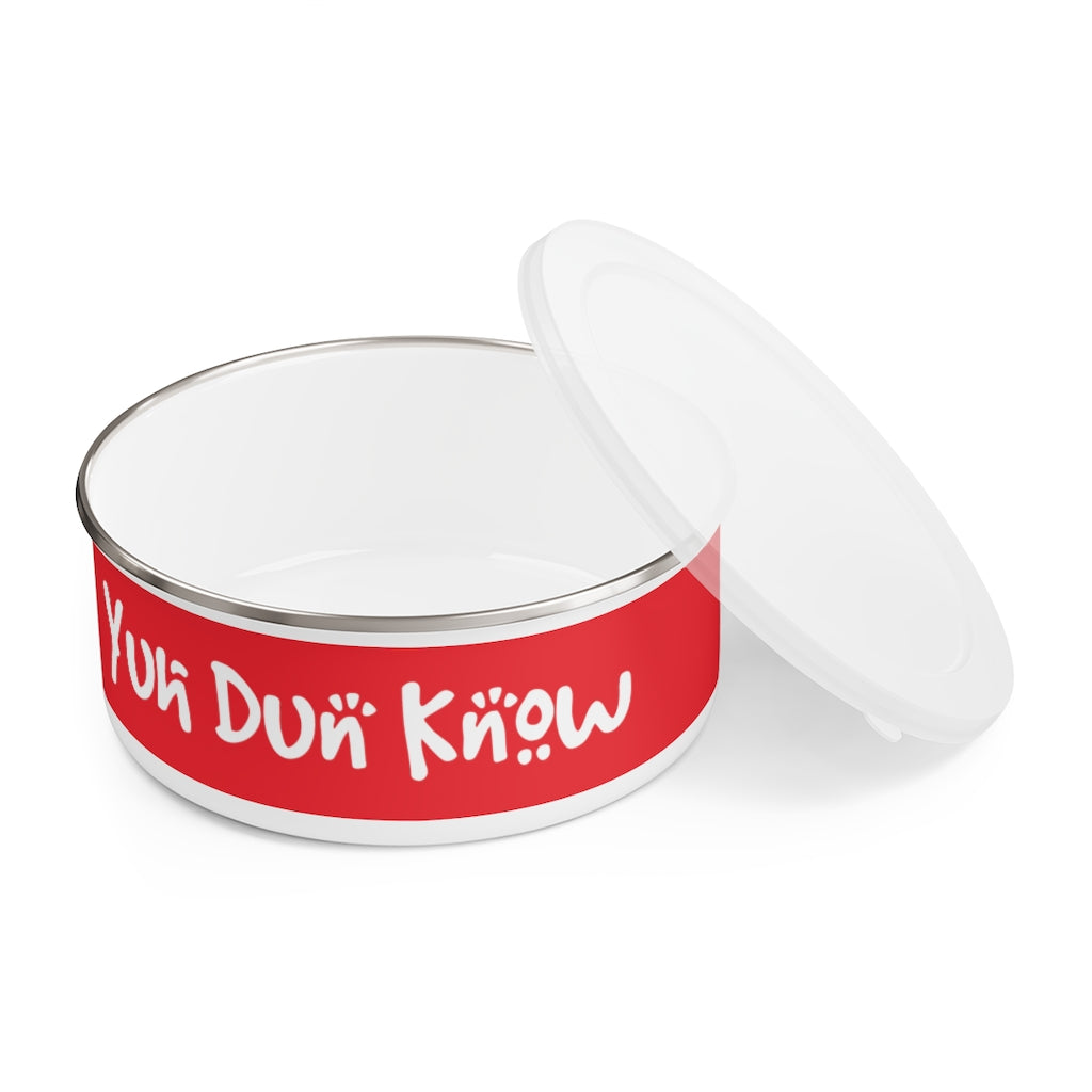 Enamel Bowl (YuhDunKnow-RED) - Coodeh Lifestyle