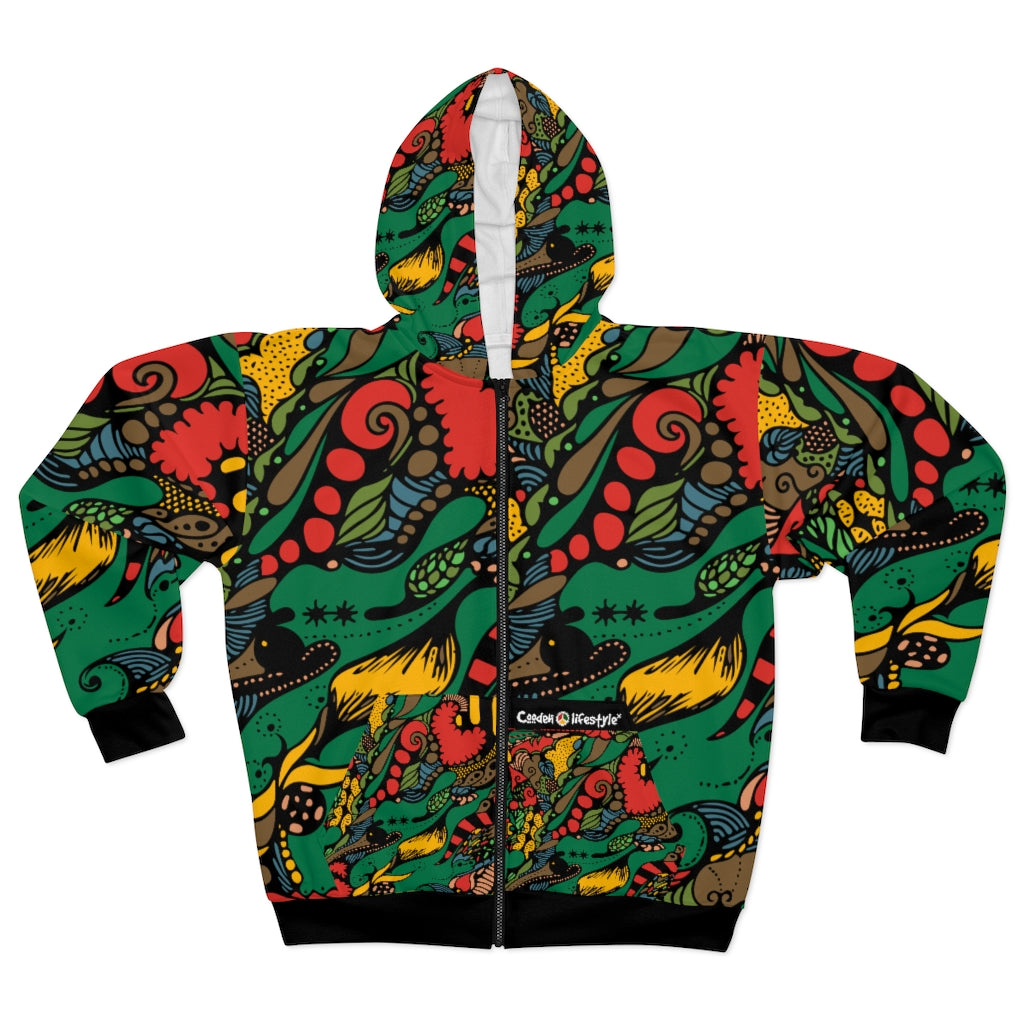 Unisex Zip Hoodie (Multi-Art1-AAF) - Coodeh Lifestyle