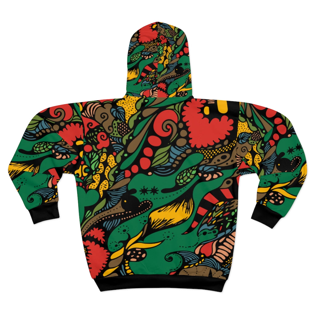 Unisex Zip Hoodie (Multi-Art1-AAF) - Coodeh Lifestyle