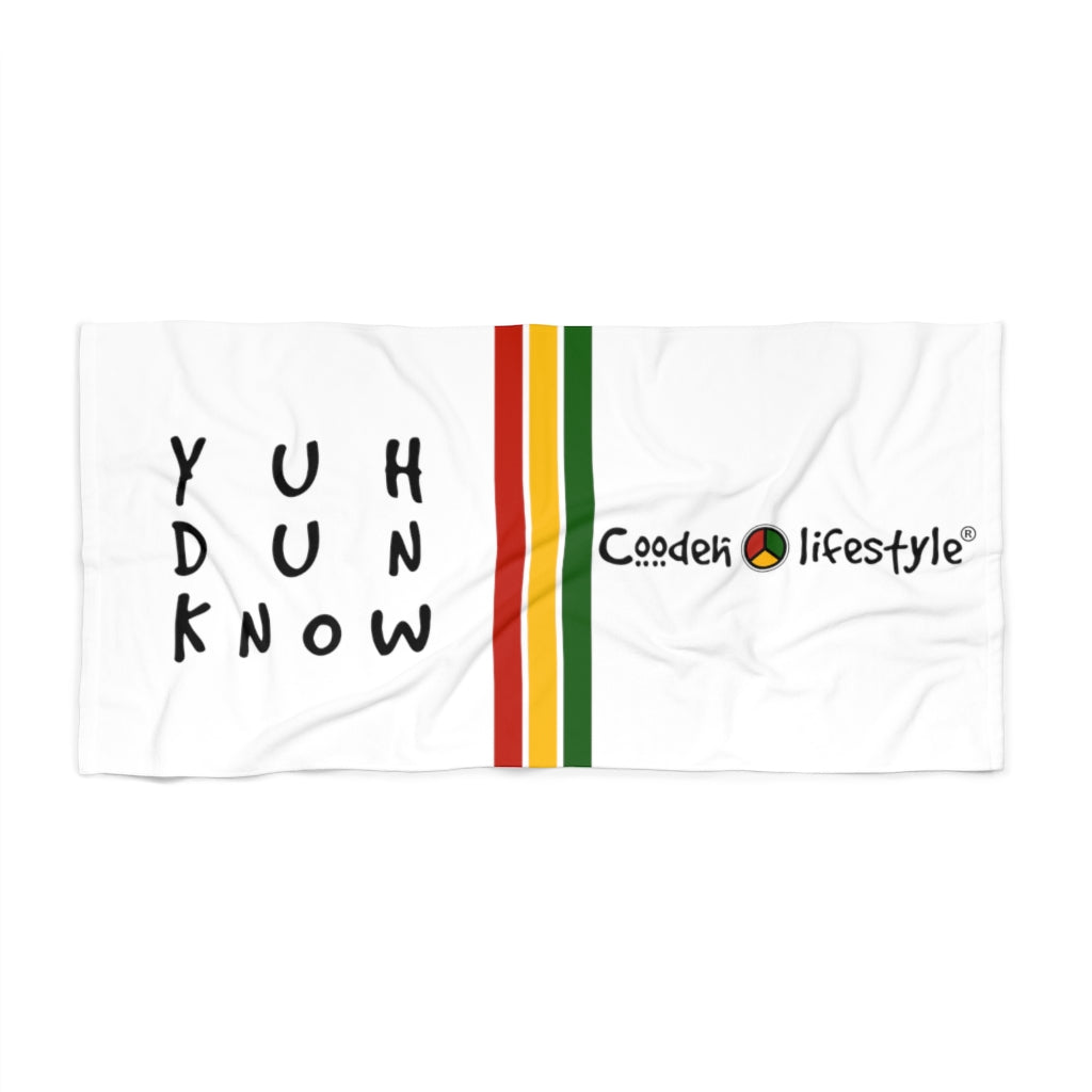 Coodeh Beach Towel (YuhDunKnow-WHT) - Coodeh Lifestyle