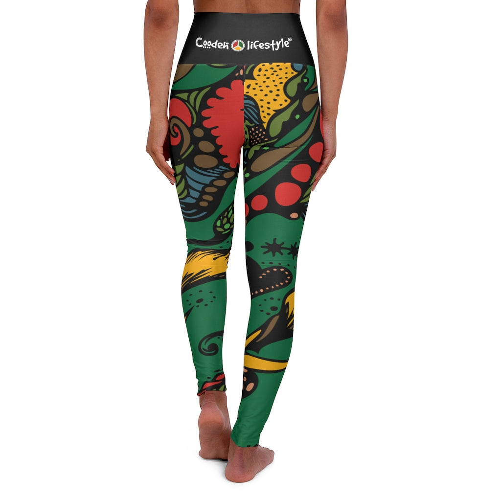 High Waisted Yoga Leggings (Multi-Art2) - Coodeh Lifestyle