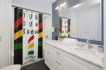 Load image into Gallery viewer, Shower Curtain (YuhDunKnow-PAN-WHT) - Coodeh Lifestyle
