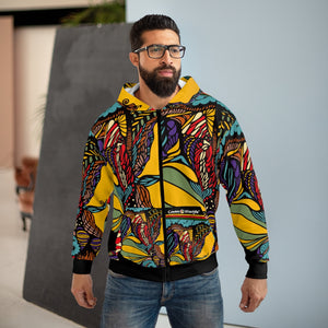 Unisex Zip Hoodie (Multi-Art2-BLK-AAF) - Coodeh Lifestyle